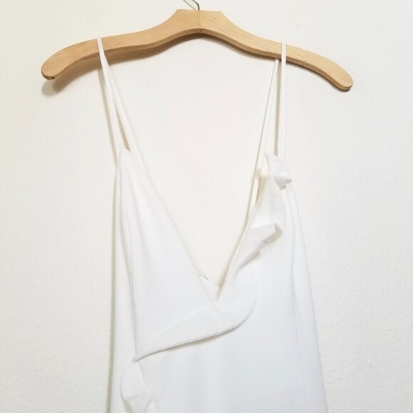 NWT Lovers + Friends Interstellar Gown Asymmetric Ruffled Maxi Dress White Small - Picture 6 of 11